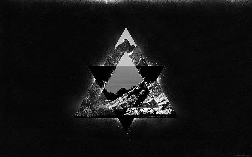 geometry, triangle, mountains, dark HD wallpaper