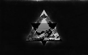 geometry, triangle, mountains, dark
