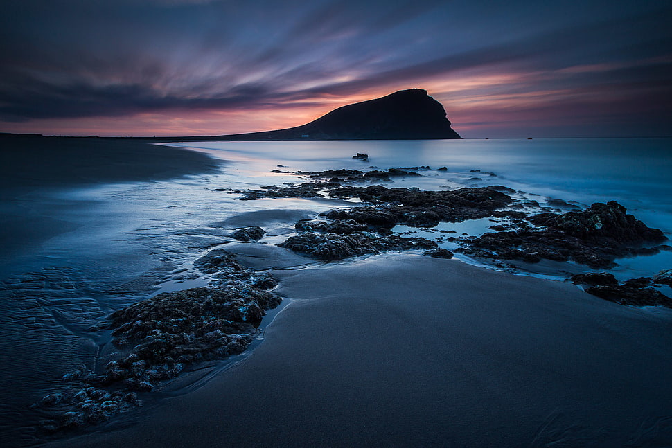 sun set over the horizon HD wallpaper