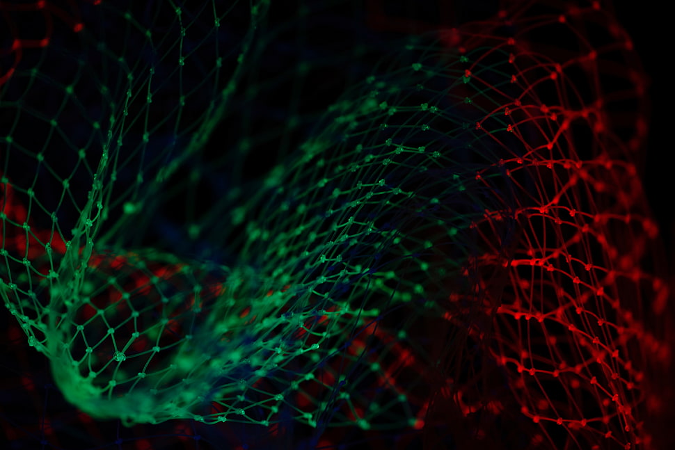 red and green lighted net HD wallpaper