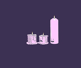 three pink candles