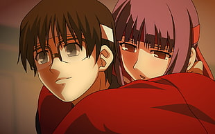 man and woman anime character illustration HD wallpaper