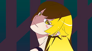 yellow haired woman cartoon illustration HD wallpaper