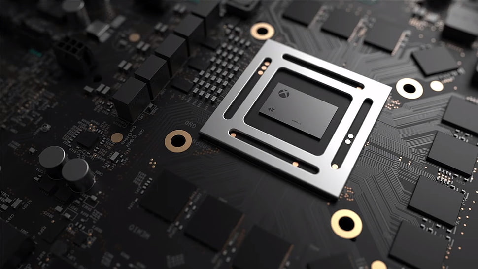 gray and black computer processor, Project Scorpio, Microsoft, Xbox HD wallpaper