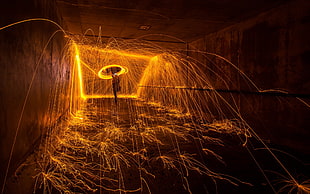 steel-wool photography, long exposure, sparks