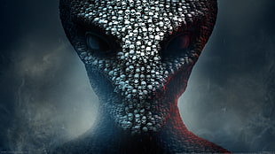 black alien wallpaper, XCOM 2, skull