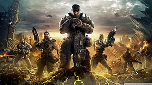 war game wallpaper screenshot, Gears of War, video games, Gears of War 3 HD wallpaper