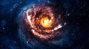 galaxy painting, galaxy, space, digital art, space art HD wallpaper