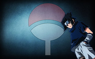 Uchiha Sasuke digital wallpaper, Uchiha Sasuke, Naruto Shippuuden, blue, standing