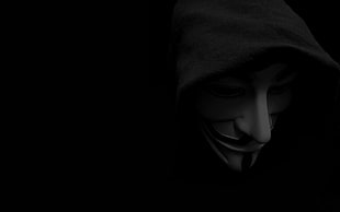Guy Fawkes mask, V for Vendetta, Anonymous, mask, dark