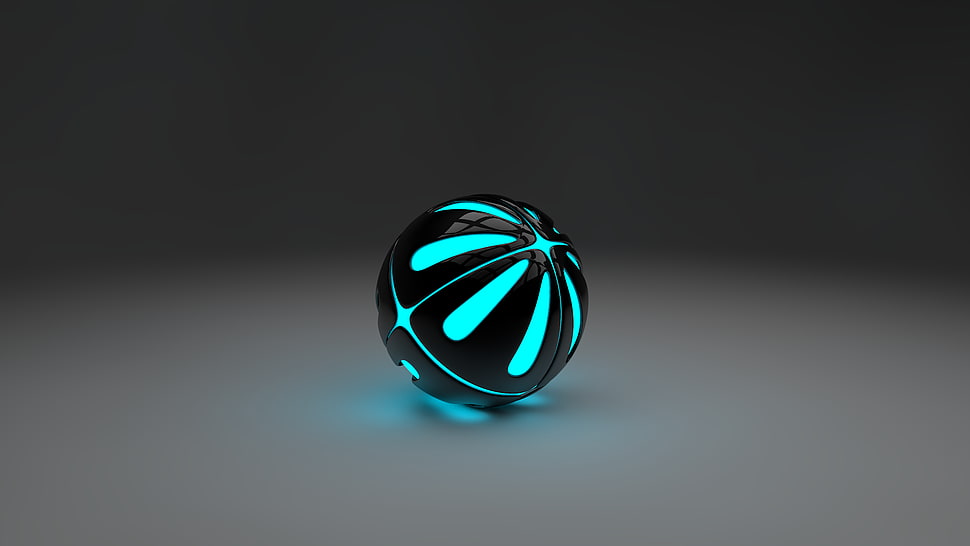 round black and green ball lamp, Cinema 4D, digital art HD wallpaper