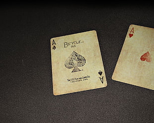 ace of clubs and ace of hearts cards, cards, poker, playing cards HD wallpaper