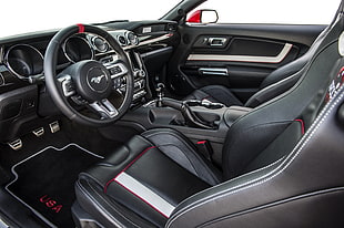 black and grey Ford Mustang car interior
