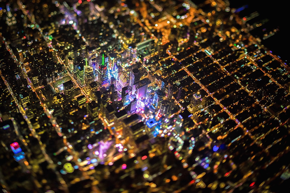 New York City, tilt shift, Times Square, USA HD wallpaper