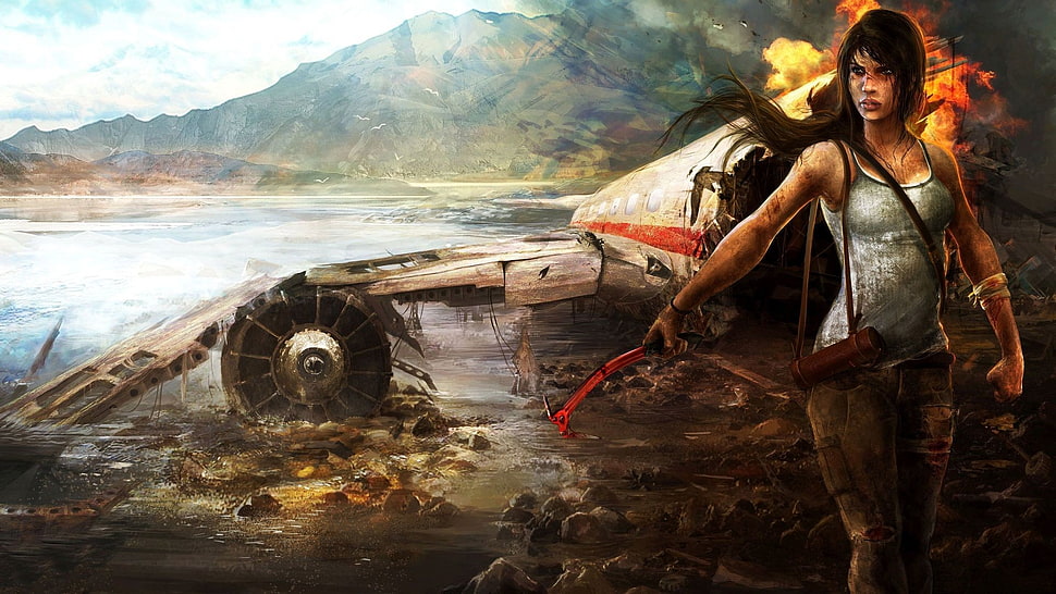game illustration, Tomb Raider, Lara Croft, Rise of the Tomb Raider, wreck HD wallpaper