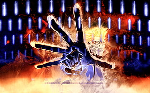 Bleach Grimmjow illustration, Bleach, Grimmjow Jaegerjaquez, Kuchiki Byakuya, sword HD wallpaper