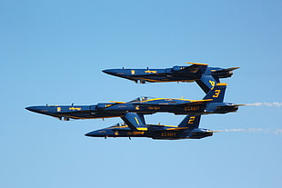 blue fighter jets, aircraft, Blue Angels, McDonnell Douglas F/A-18 Hornet HD wallpaper