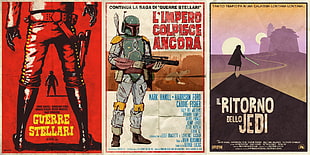 three Star Wars posters, Star Wars, western, poster, movie poster