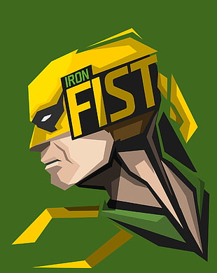 Iron Fist logo, superhero, Iron Fist, Marvel Comics, green background HD wallpaper