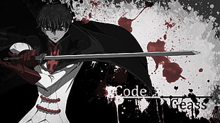 Code Geass digital wallpaper, anime, Code Geass, Kururugi Suzaku, selective coloring