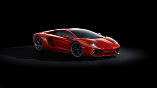 red sports car, Lamborghini Aventador, red cars, Super Car , vehicle