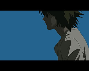 black-haired male anime, Death Note, Lawliet L, anime
