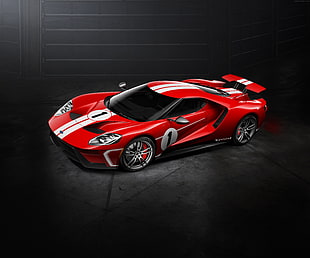 red and white Ford GT