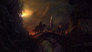 black and brown abstract painting, Castlevania, Castlevania: Lords of Shadow