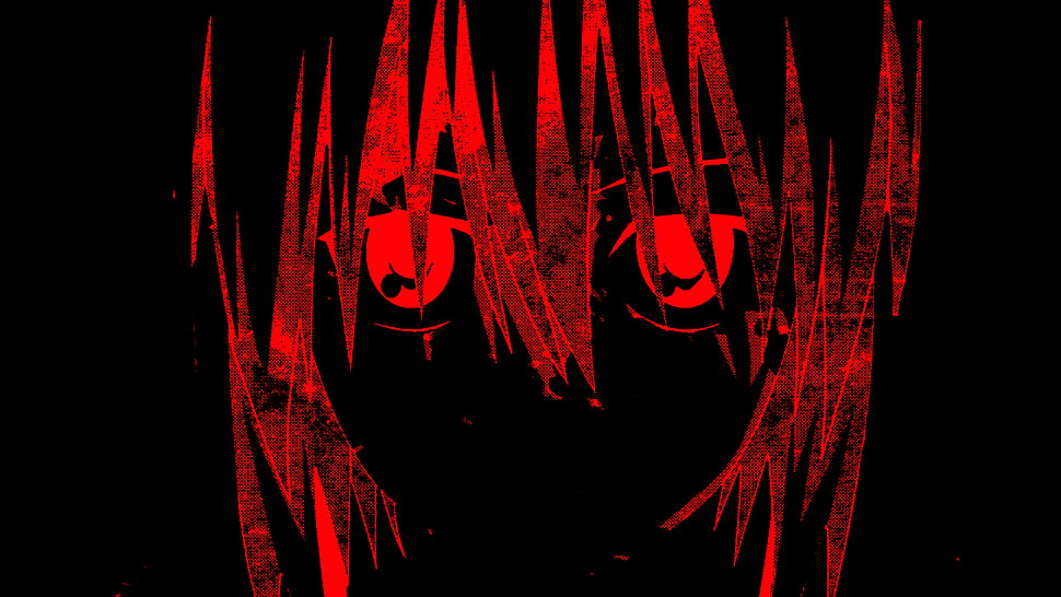 red and black animated female character digital wallpaper, anime, Elfen Lied HD wallpaper