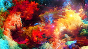 abstract painting, colorful, space art, nebula, space