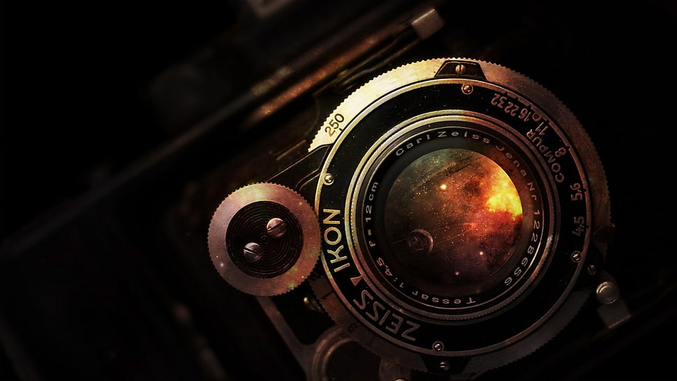 black and gray Zeizz Ikon camera, camera HD wallpaper