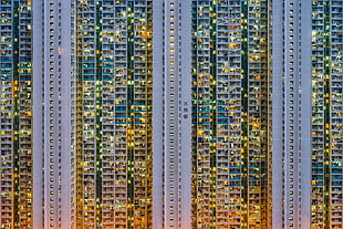 Hong Kong, cityscape, sunset, stacked HD wallpaper