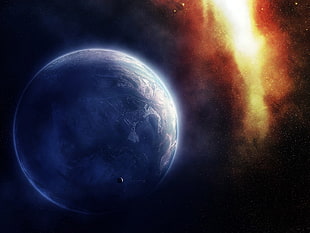 blue planet, space HD wallpaper