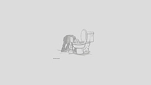 Star Wars, gray background, simple background, AT-AT