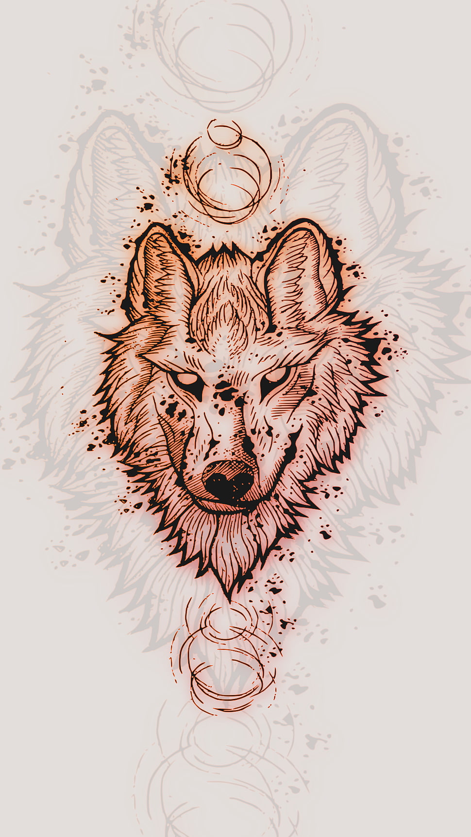brown wolf painting, wolf, drawing HD wallpaper