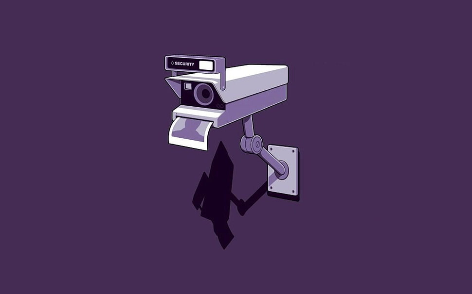 white and black wooden table, camera, Polaroid HD wallpaper