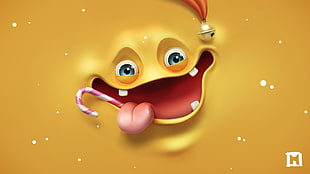 yellow emoticon illustration HD wallpaper