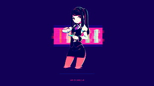 female animated character wallpaper, cocktails, bar, neon, va-11 hall-a HD wallpaper