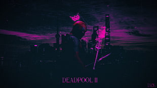 Deadpool 2 wallpaper, Merc with a mouth, Photoshop, colorful, cityscape