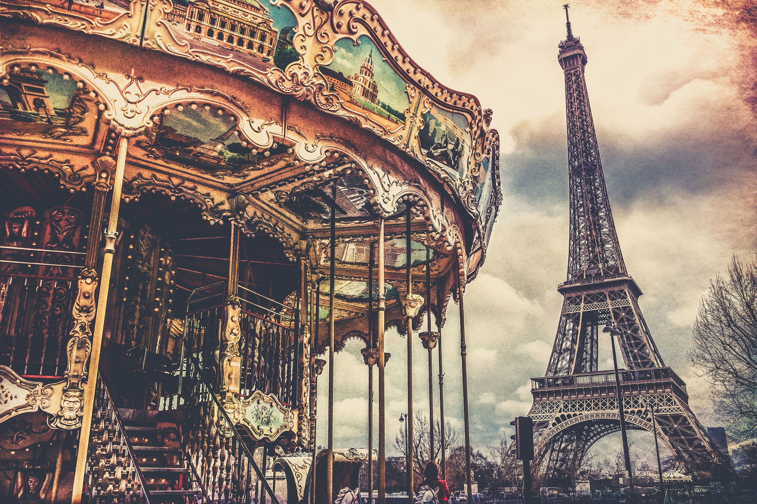 Eiffel Tower, Paris, Eiffel Tower, carousel