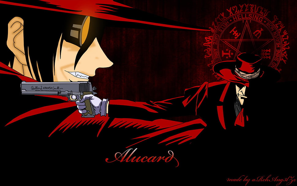 Alucard digital wallpaper, Hellsing, Alucard, pistol HD wallpaper