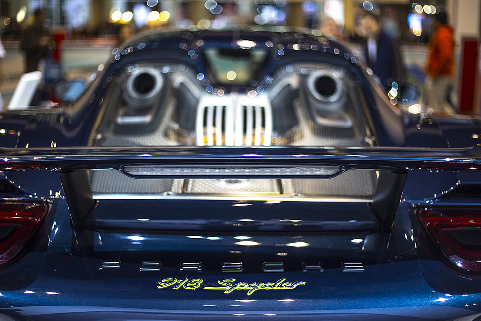 blue supercar, Porsche 918 Spyder, car, blue cars HD wallpaper