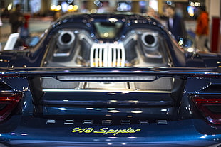blue supercar, Porsche 918 Spyder, car, blue cars