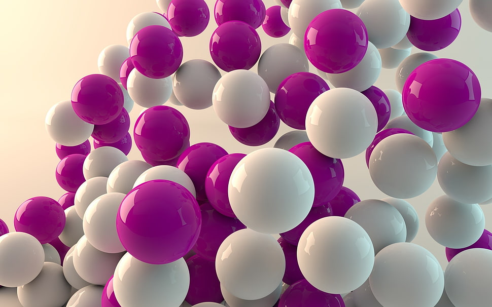 white and purple balloons HD wallpaper