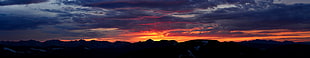 silhouette photo of mountain, mountains, dusk, nature HD wallpaper
