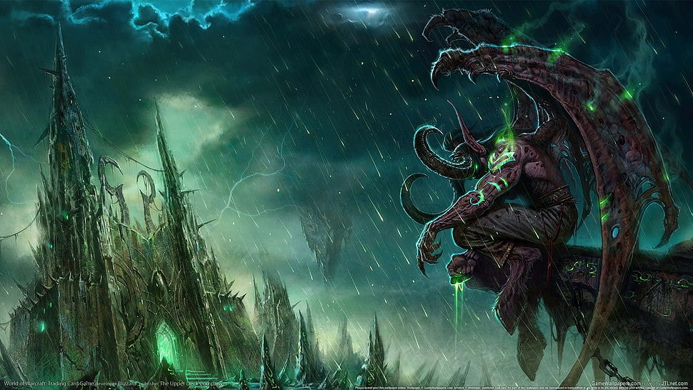 Terrorblade digital wallpaper, Illidan Stormrage, World of Warcraft,  World of Warcraft, fantasy art HD wallpaper