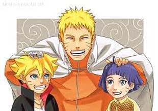 Naruto, Boruto and his sister poster