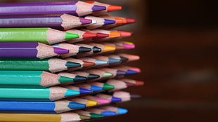 pile of color pencils HD wallpaper