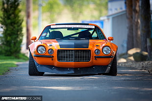 black and orange car, car, Pontiac Firebird, orange cars, Speedhunters