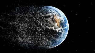 planet Earth, Earth, world, space, explosion HD wallpaper